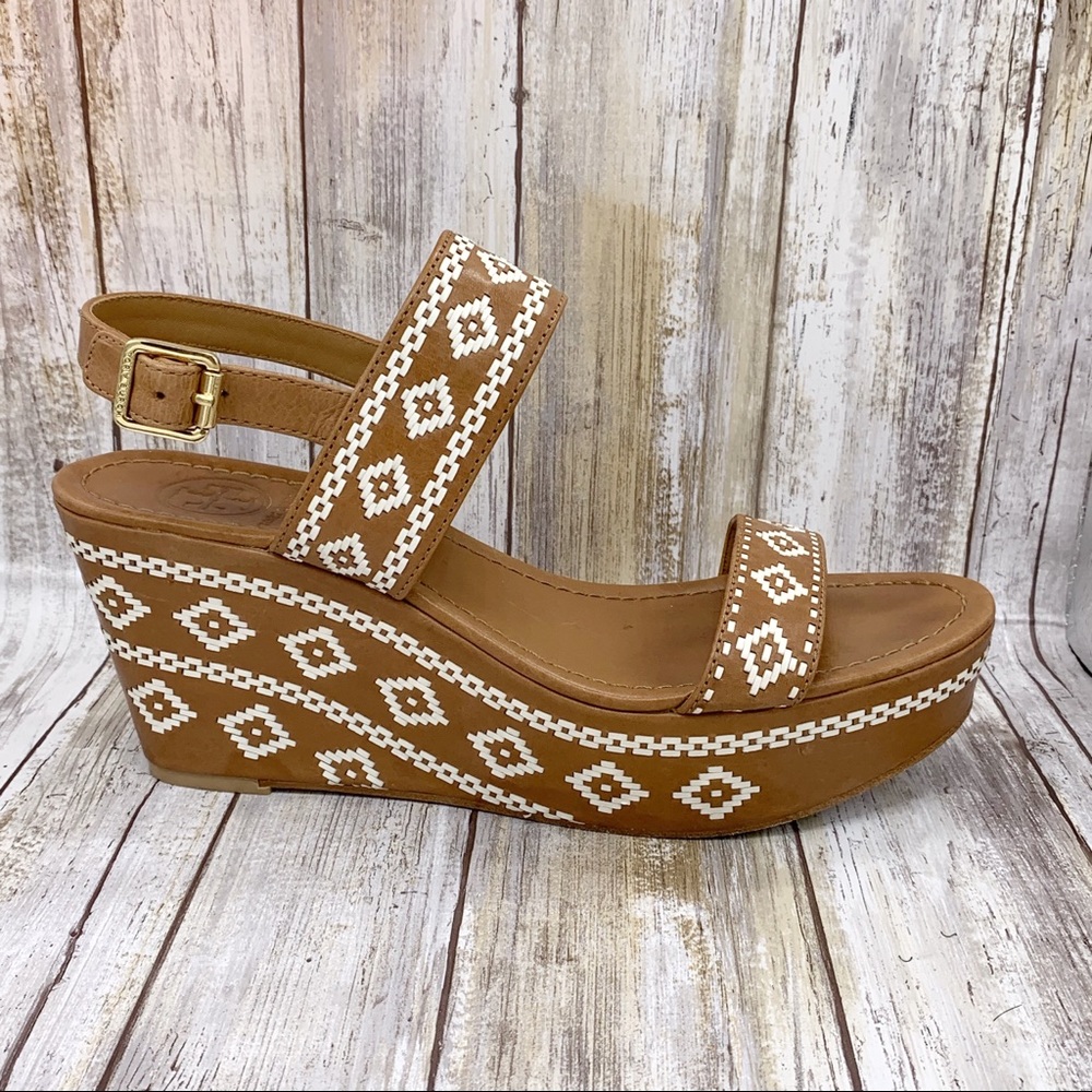 Tory Burch Aztec Weave Rena Platform Wedge Sandal